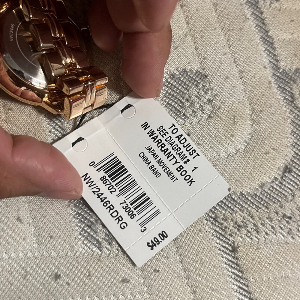 Nine West Metallic Rose Gold Watch - Picture 6 of 7